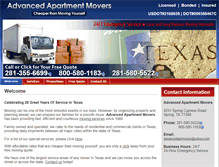 Tablet Screenshot of apartmentmoversinhouston.com